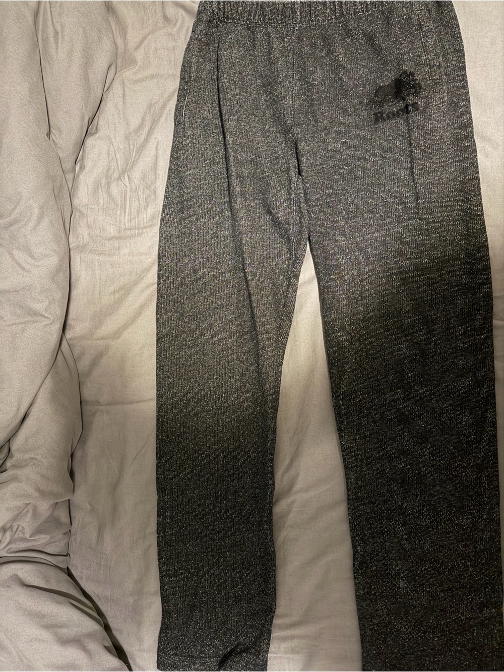 Roots Unisex Black Salt & Pepper Sweatpants